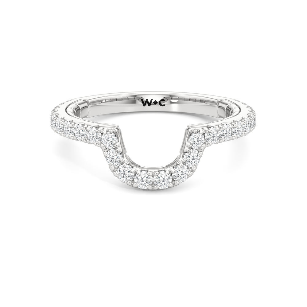 The Emblem Diamond Wedding Band with Platinum Cut Diamond in 14KT Platinum view 1
