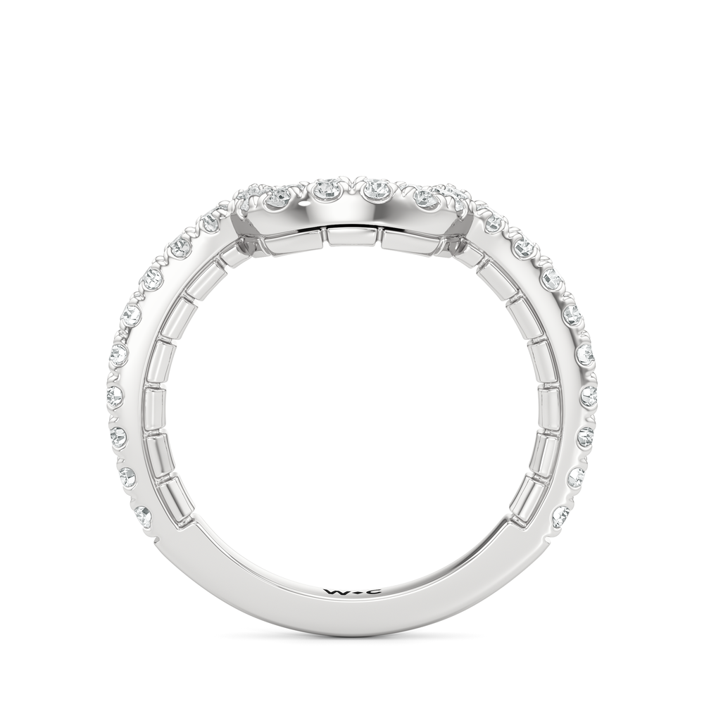 The Emblem Diamond Wedding Band with Platinum Cut Diamond in 14KT Platinum view 2
