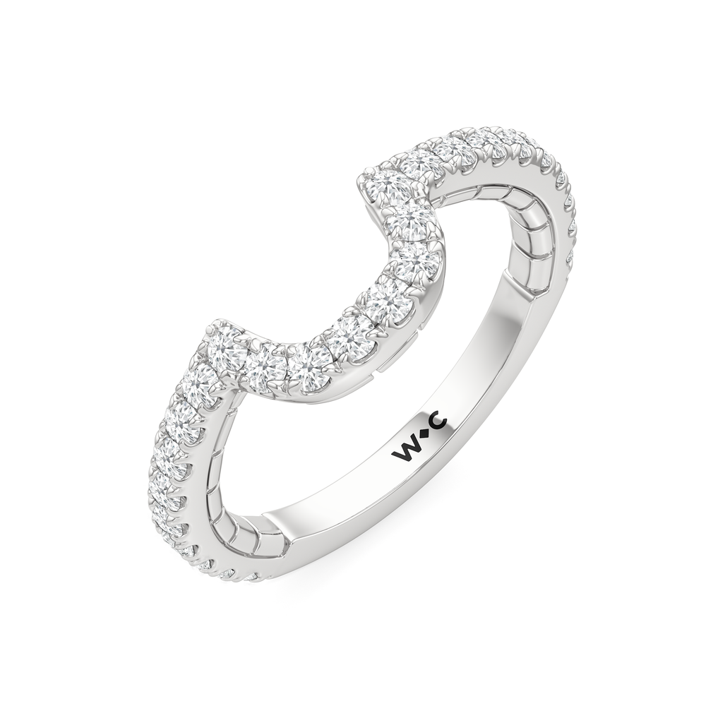 The Emblem Diamond Wedding Band with Platinum Cut Diamond in 14KT Platinum view 3
