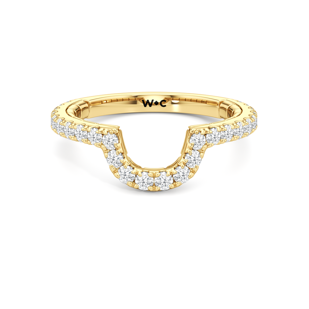The Emblem Diamond Wedding Band with 18KT Yellow Gold Cut Diamond in 14KT Yellow Gold view 1
