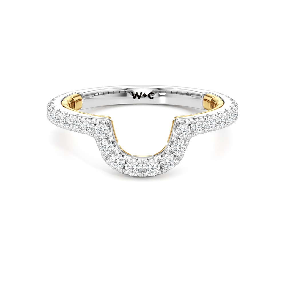 The Emblem Diamond Wedding Band with 18KT White & Yellow Gold Cut Diamond in 14KT White & Yellow Gold view 1
