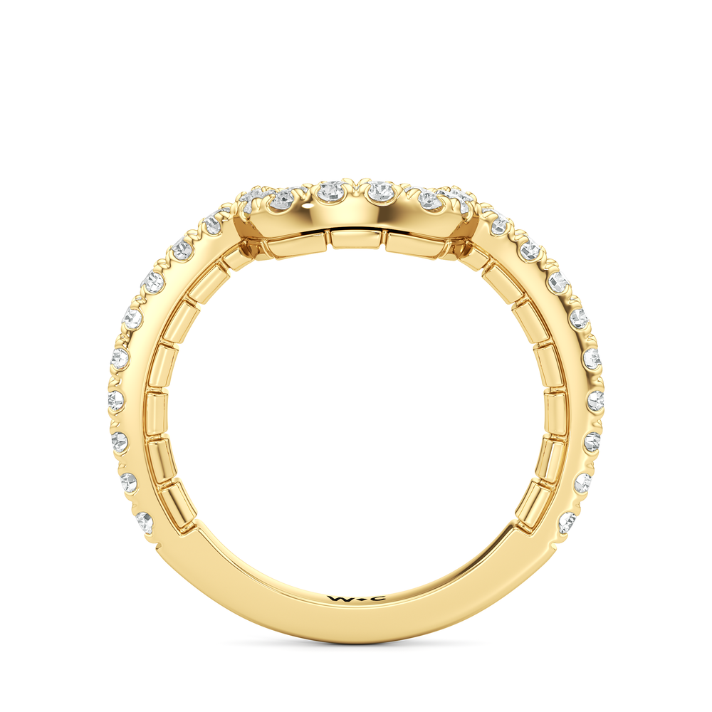 The Emblem Diamond Wedding Band with 18KT Yellow Gold Cut Diamond in 14KT Yellow Gold view 2
