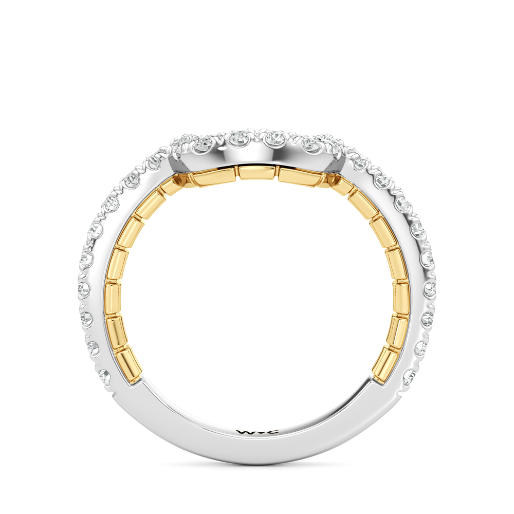The Emblem Diamond Wedding Band with 18KT White & Yellow Gold Cut Diamond in 14KT White & Yellow Gold view 2
