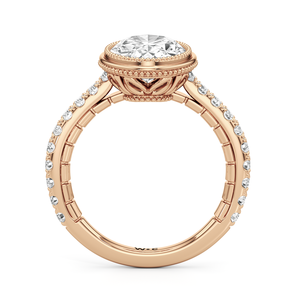 The Emblem Ring with Oval Cut Diamond in 14KT Rose Gold view 3
