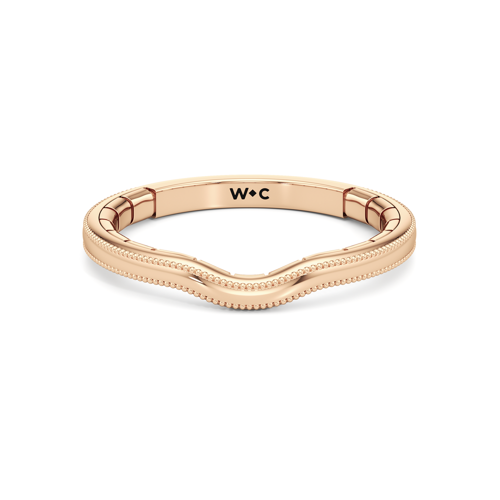 The Laurel Wedding Band with 18KT Rose Gold Cut Diamond in 14KT Rose Gold view 1
