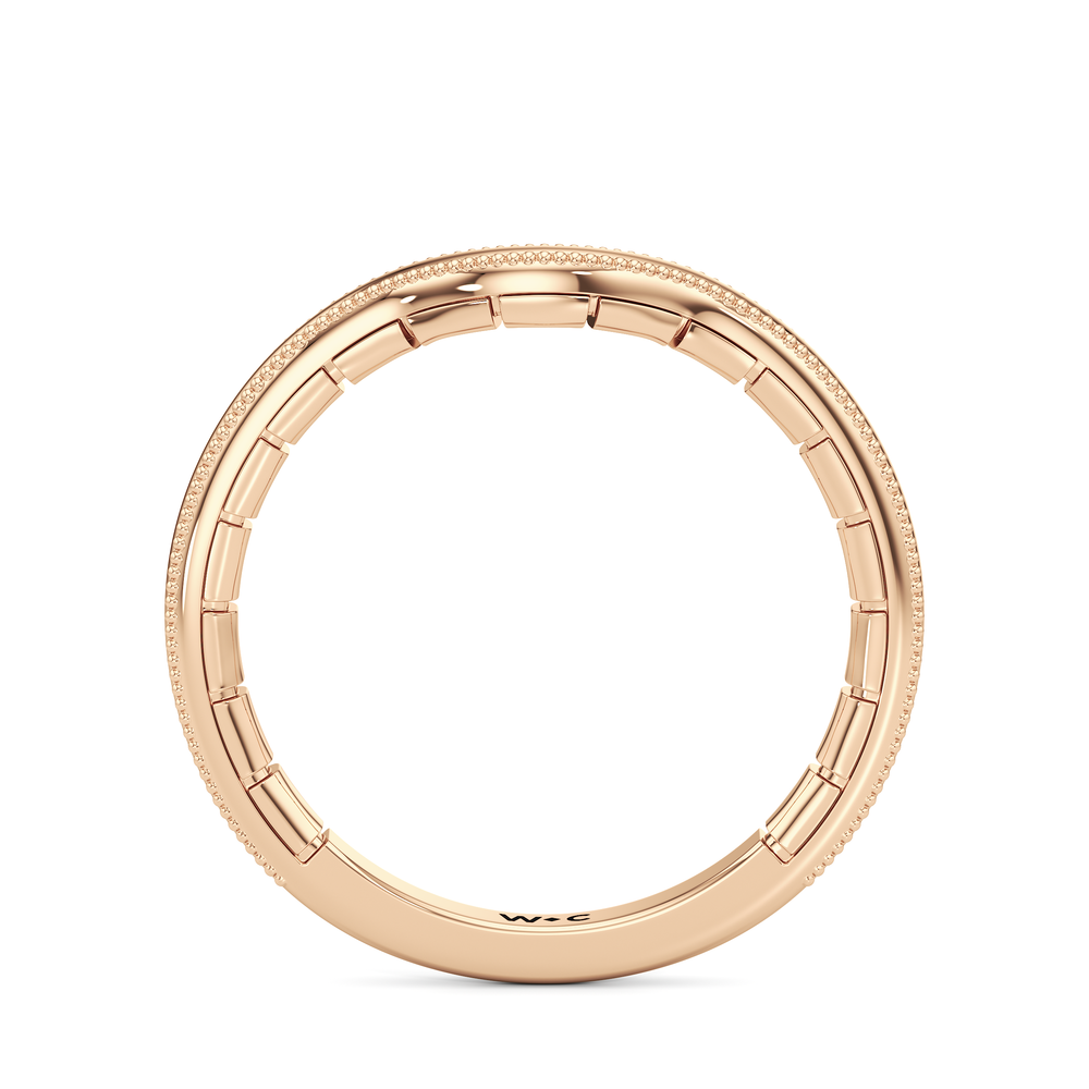The Laurel Wedding Band with 18KT Rose Gold Cut Diamond in 14KT Rose Gold view 2
