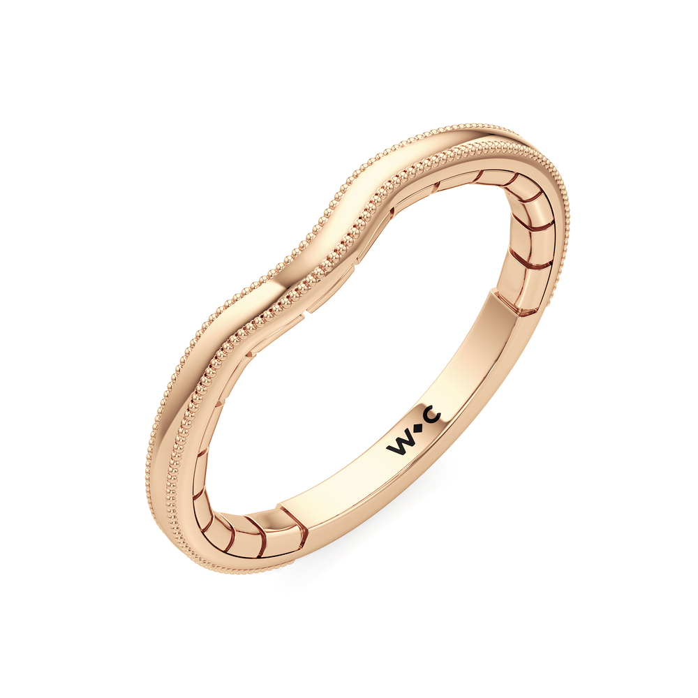 The Laurel Wedding Band with 18KT Rose Gold Cut Diamond in 14KT Rose Gold view 3
