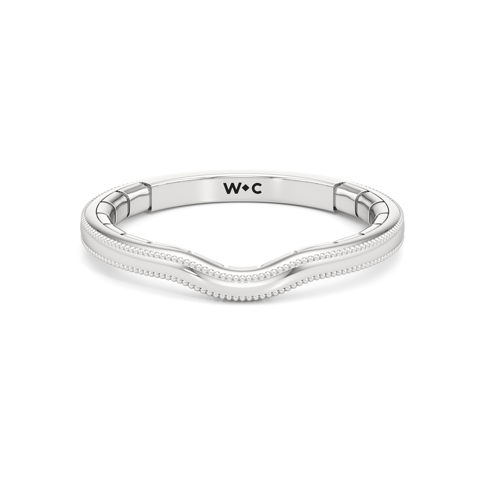 The Laurel Wedding Band with Platinum Cut Diamond in 14KT Platinum view 1
