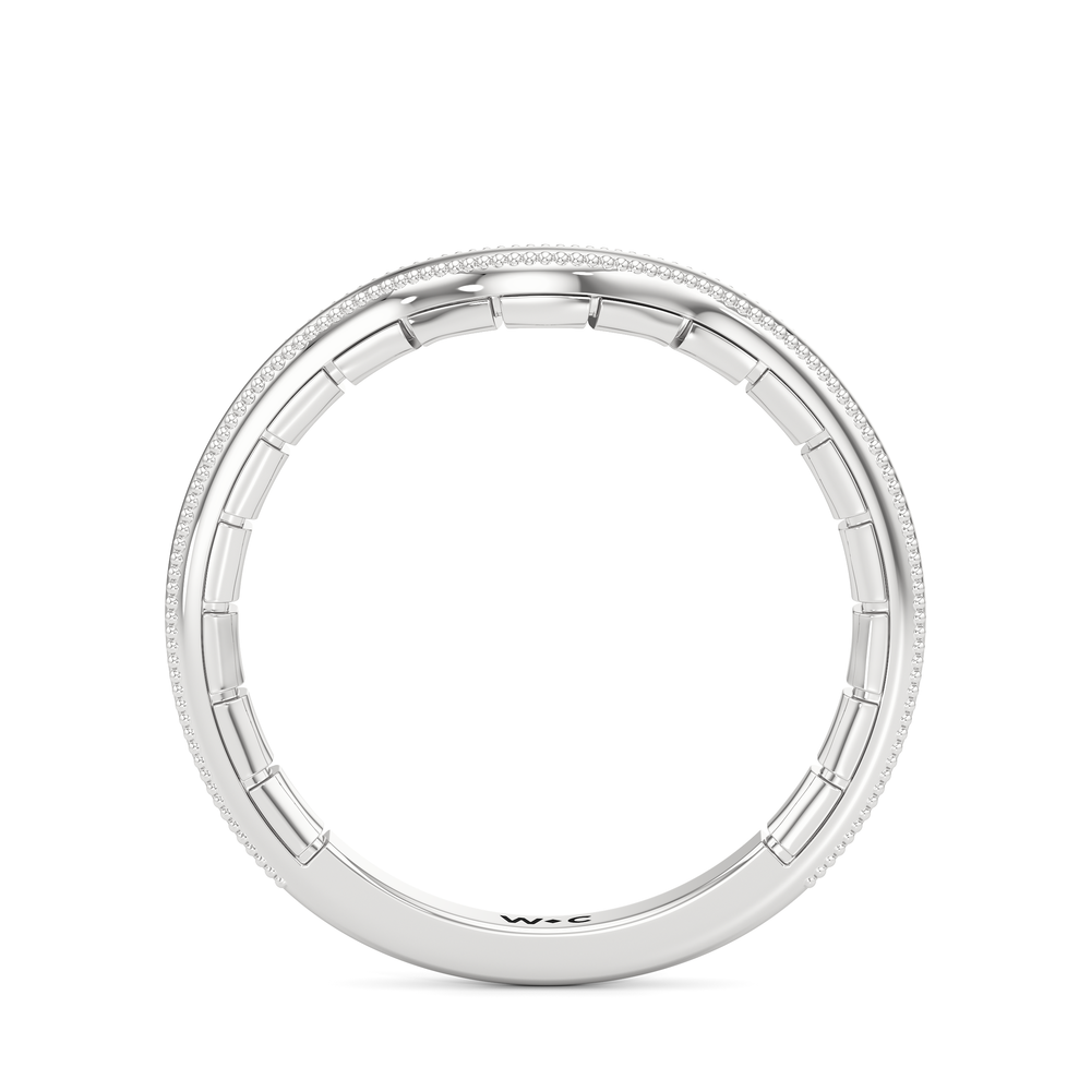 The Laurel Wedding Band with Platinum Cut Diamond in 14KT Platinum view 2
