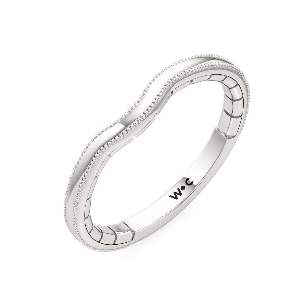 The Laurel Wedding Band with Platinum Cut Diamond in 14KT Platinum view 3
