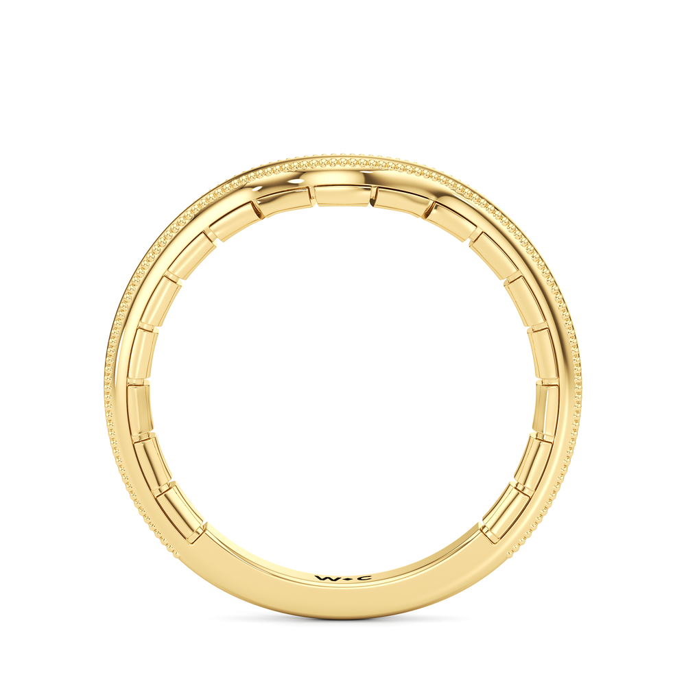 The Laurel Wedding Band with 18KT Yellow Gold Cut Diamond in 14KT Yellow Gold view 2
