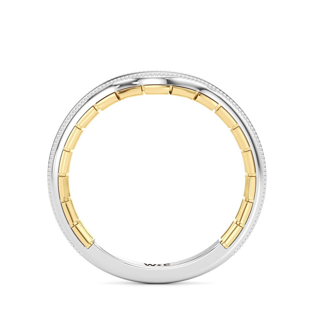 The Laurel Wedding Band with 18KT White & Yellow Gold Cut Diamond in 14KT White & Yellow Gold view 2
