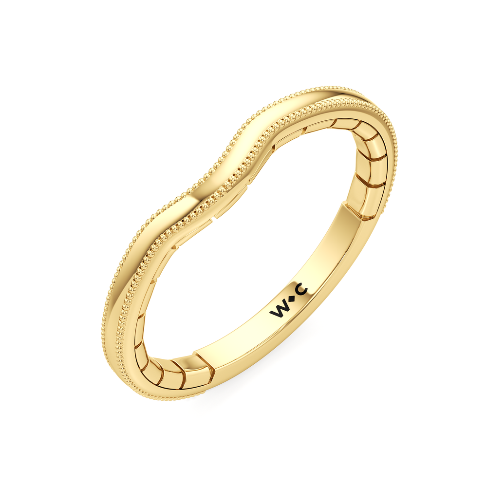 The Laurel Wedding Band with 18KT Yellow Gold Cut Diamond in 14KT Yellow Gold view 3
