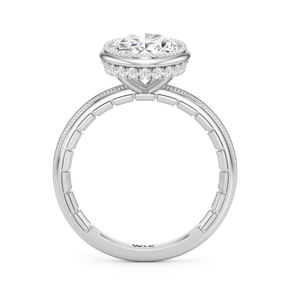 The Laurel Ring with Oval Cut Diamond in 14KT Platinum view 3
