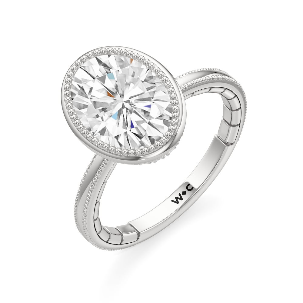 The Laurel Ring with Oval Cut Diamond in 14KT Platinum view 4
