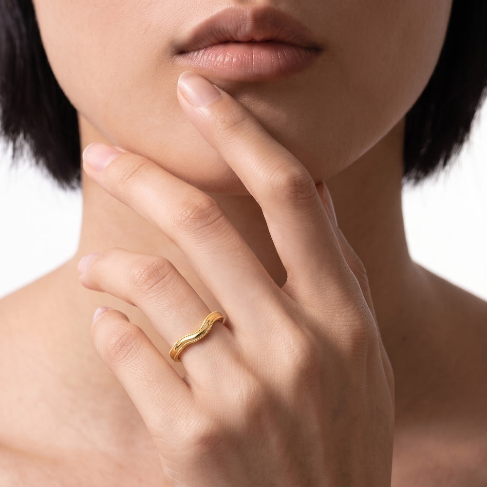 The Laurel Wedding Band with 18KT Rose Gold Cut Diamond in 14KT Rose Gold view 2
