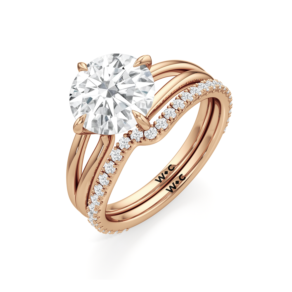 Split Shank Low-Profile Engagement Ring with Marquise Cut Diamond in 14KT Rose Gold view 7
