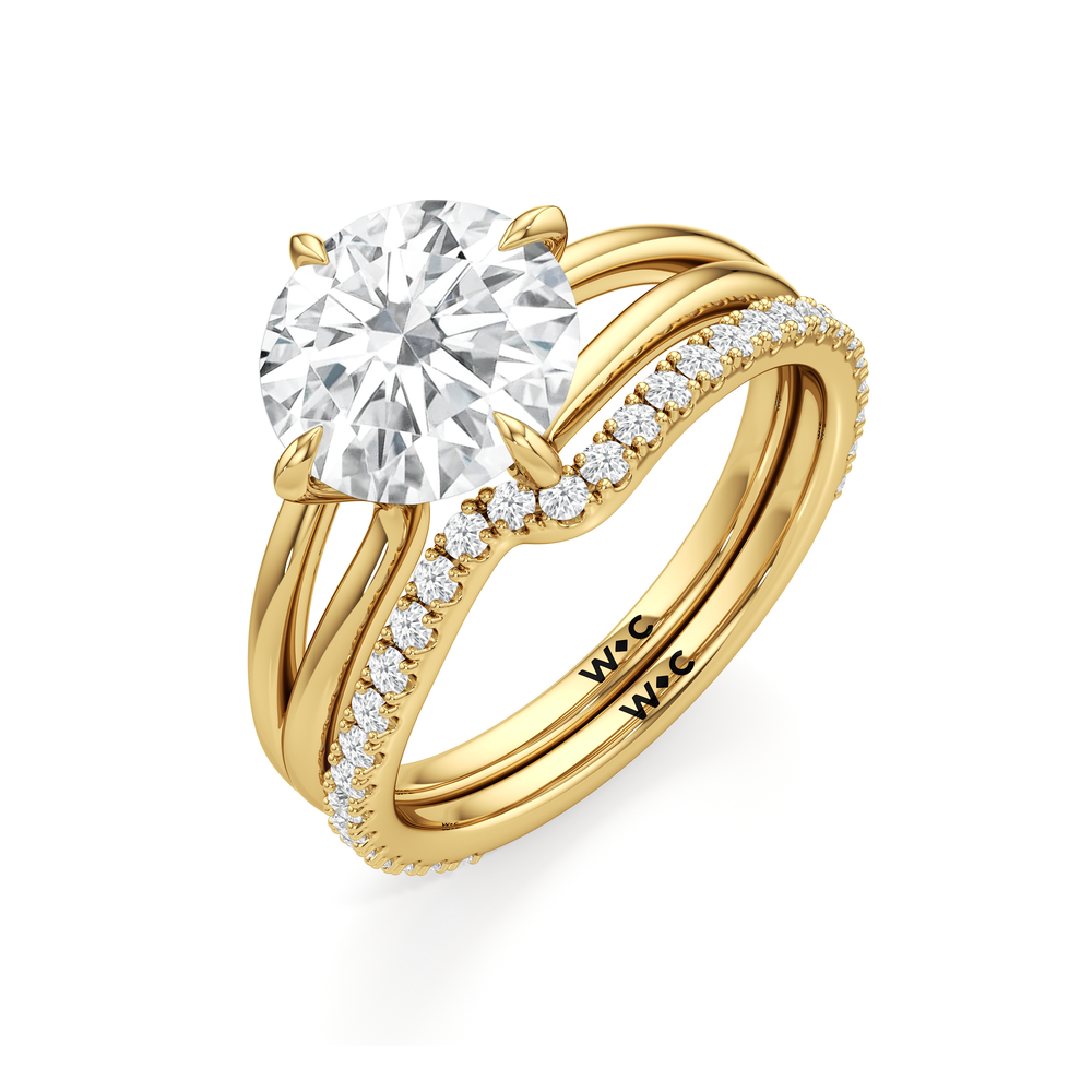 Split Shank Low-Profile Engagement Ring with Marquise Cut Diamond in 14KT Yellow Gold view 7
