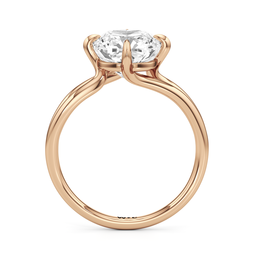 Split Shank Low-Profile Engagement Ring with Cushion Cut Diamond in 14KT Rose Gold view 5
