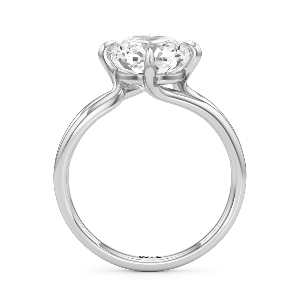 Split Shank Low-Profile Engagement Ring with Cushion Cut Diamond in 14KT Platinum view 5
