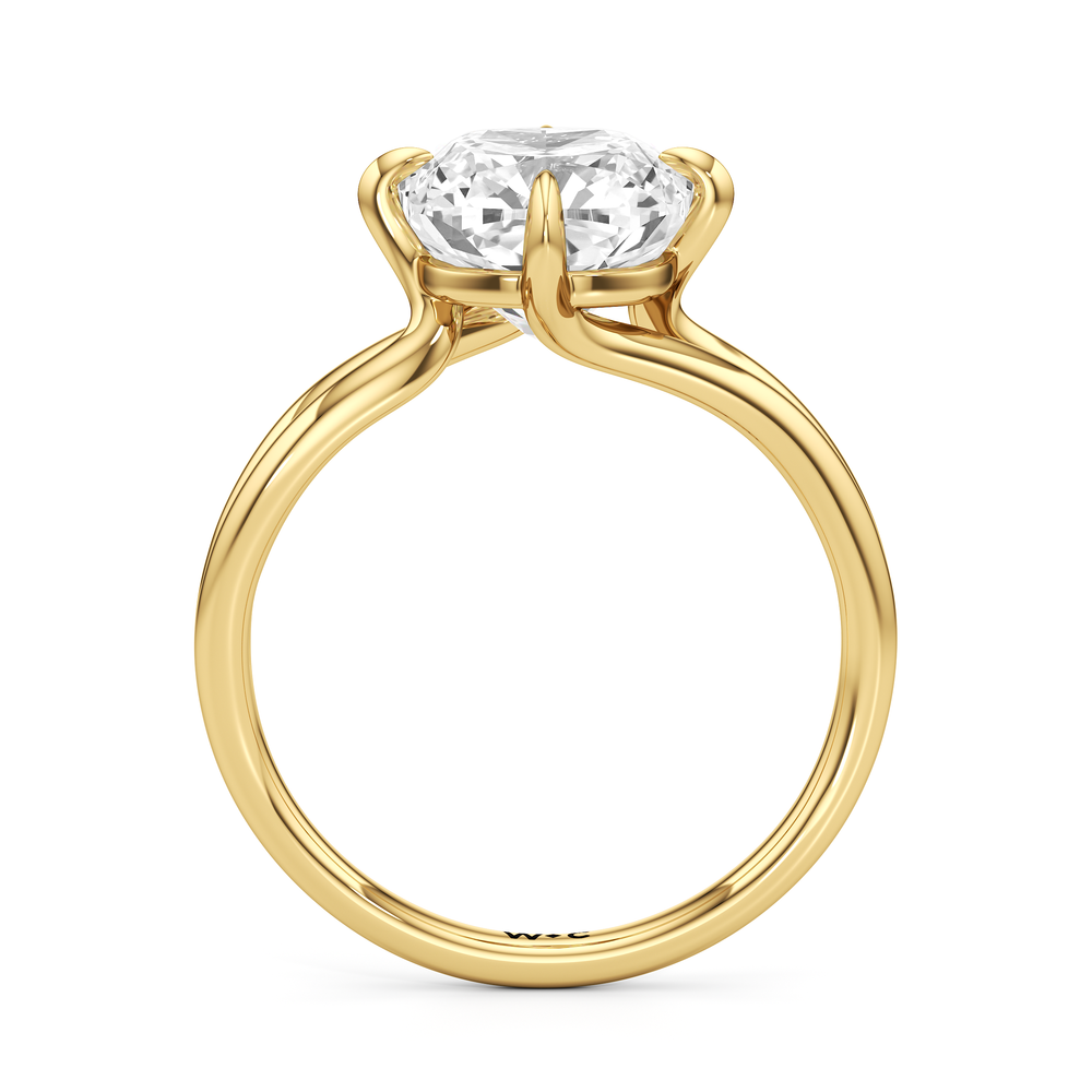 Split Shank Low-Profile Engagement Ring with Cushion Cut Diamond in 14KT Yellow Gold view 5

