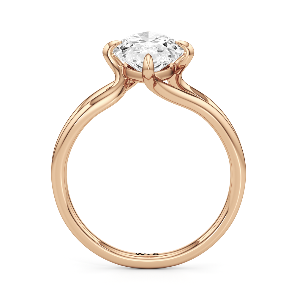 Split Shank Low-Profile Engagement Ring with Marquise Cut Diamond in 14KT Rose Gold view 5
