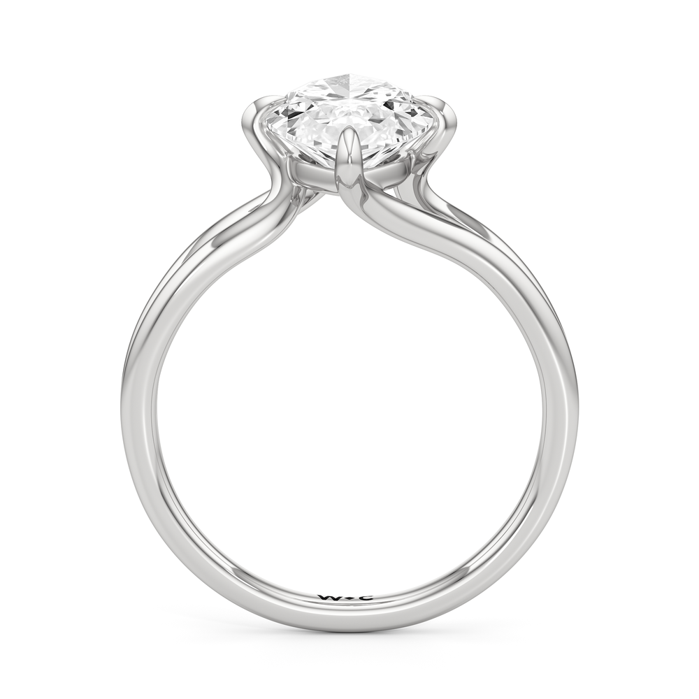 Split Shank Low-Profile Engagement Ring with Marquise Cut Diamond in 14KT Platinum view 5

