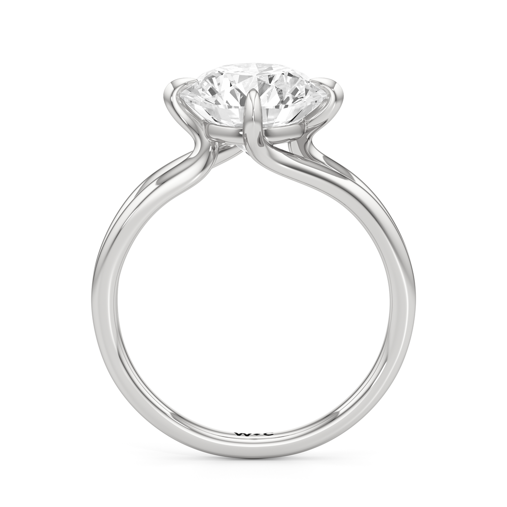 Split Shank Low-Profile Engagement Ring with Round Cut Diamond in 14KT Platinum view 5
