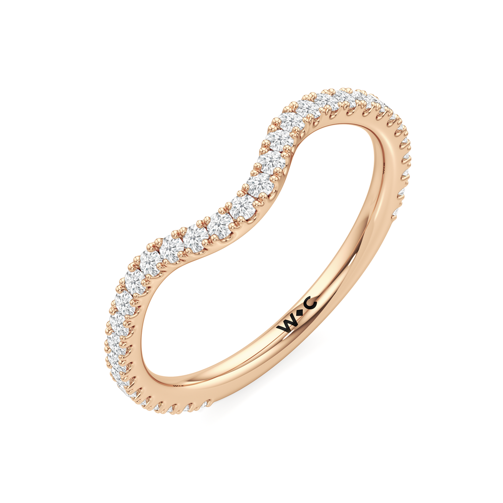 Crown Halo Low-Profile Wedding Band with 18KT Rose Gold Cut Diamond in 14KT Rose Gold view 5
