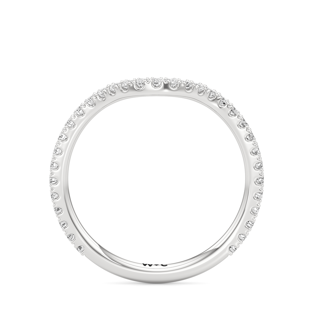 Crown Halo Low-Profile Wedding Band with Platinum Cut Diamond in 14KT Platinum view 4
