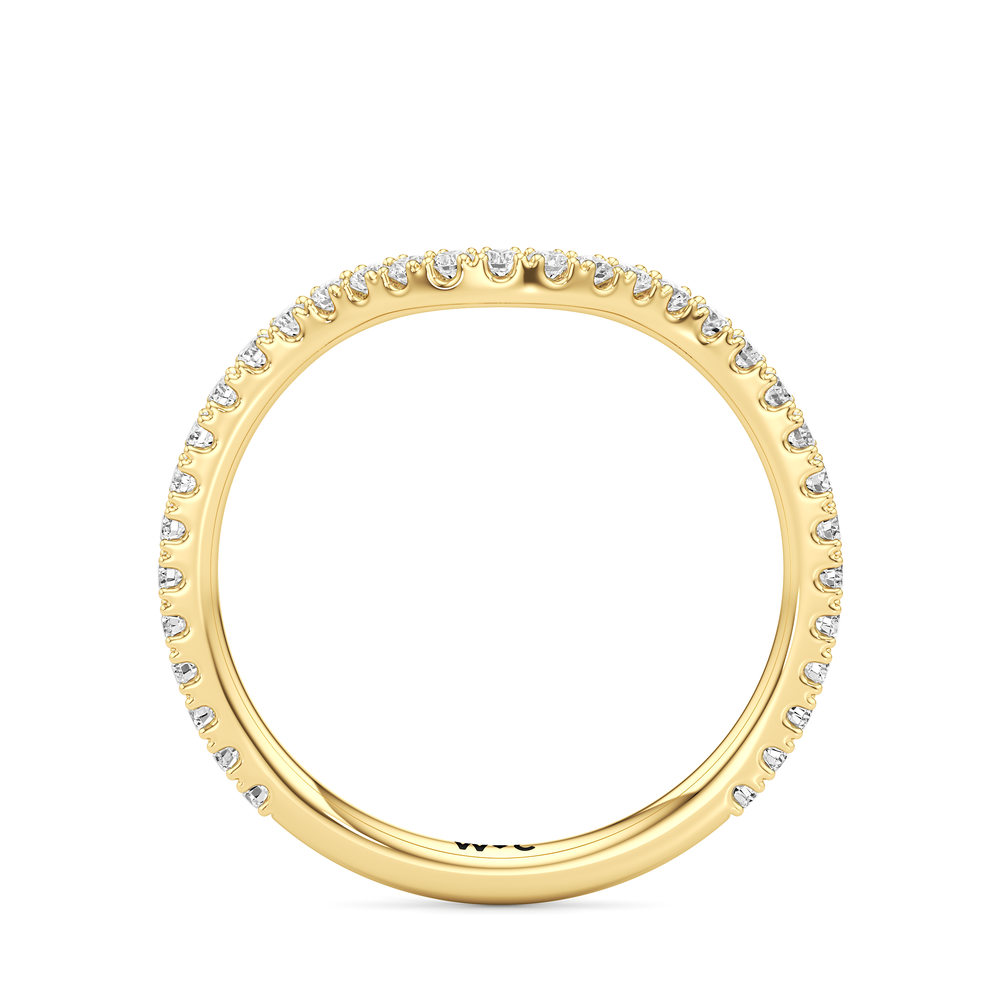 Crown Halo Low-Profile Wedding Band with 18KT Yellow Gold Cut Diamond in 14KT Yellow Gold view 4

