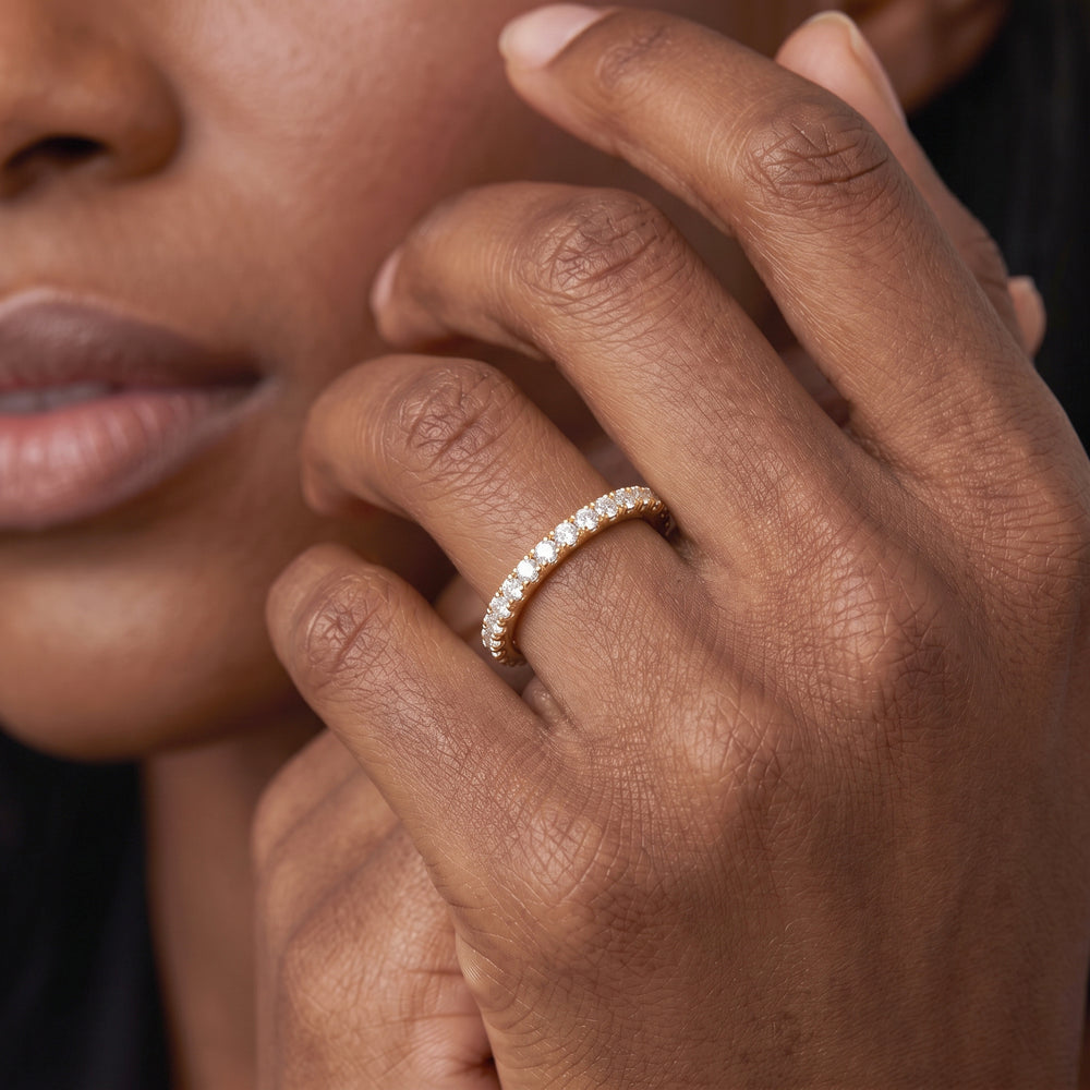 Half Bezel Low-Profile Wedding Band with Platinum Cut Diamond in 14KT Platinum view 2
