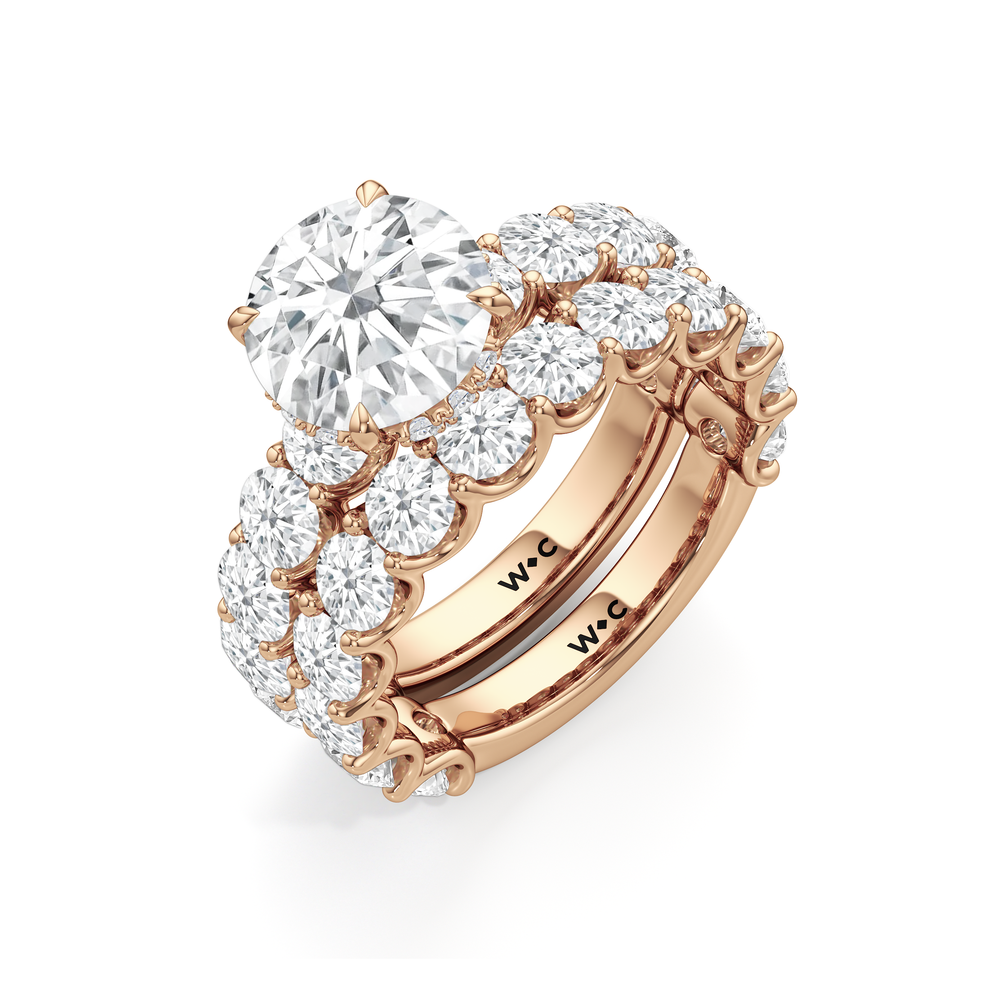 The Arc Grand Ring with Oval Cut Diamond in 14KT Rose Gold view 6
