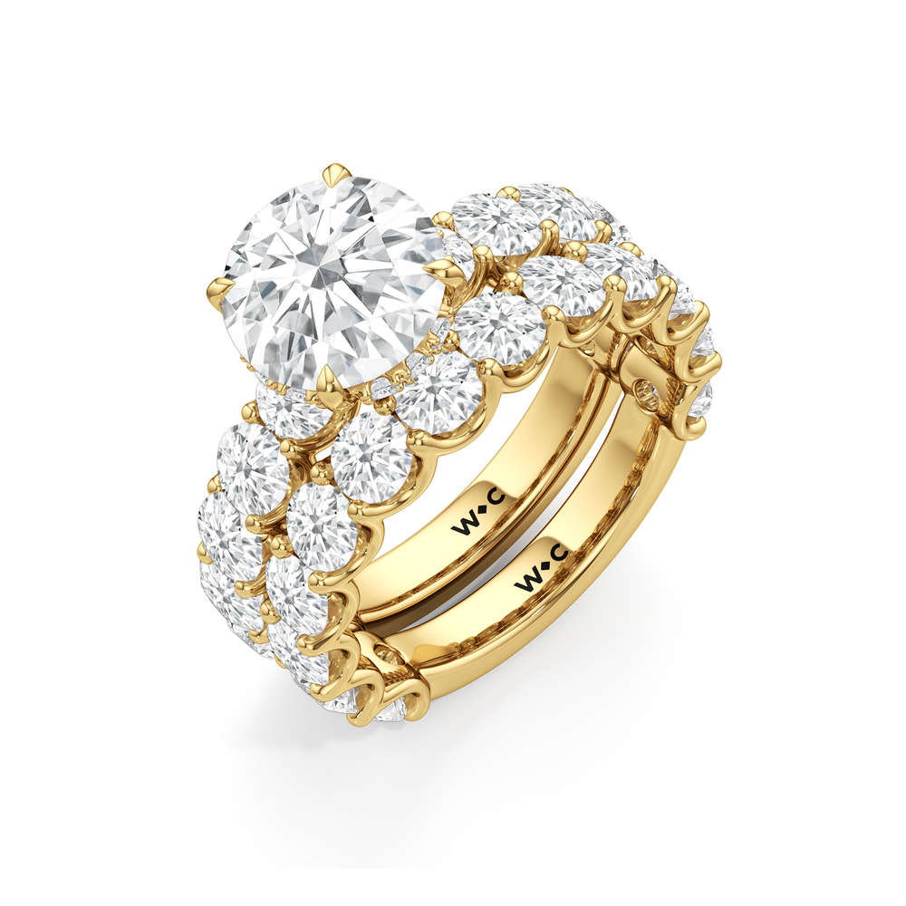 The Arc Grand Ring with Oval Cut Diamond in 14KT Yellow Gold view 6
