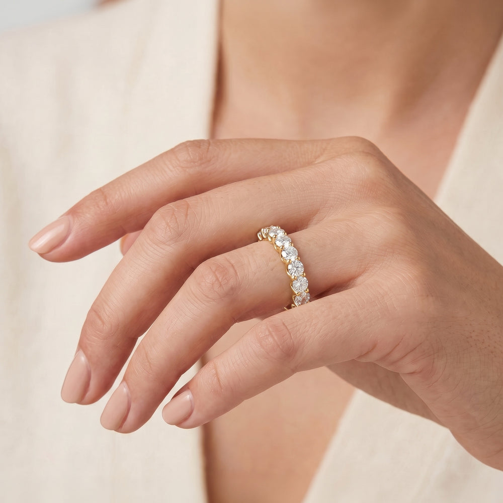 The Arc Grand Diamond Wedding Band with 18KT Yellow Gold Cut Diamond in 14KT Yellow Gold view 2
