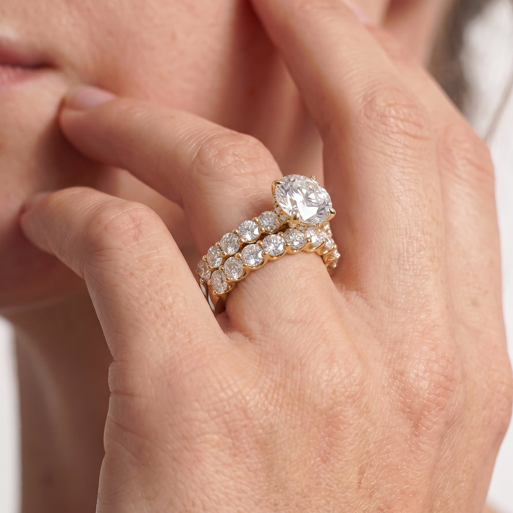 The Arc Grand Diamond Wedding Band with 18KT Yellow Gold Cut Diamond in 14KT Yellow Gold view 3
