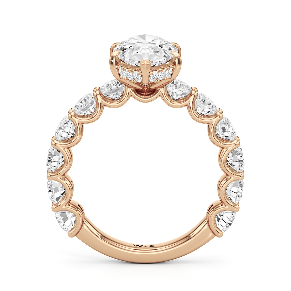 The Arc Grand Ring with Marquise Cut Diamond in 14KT Rose Gold view 4
