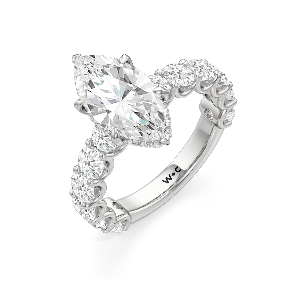 The Arc Grand Ring with Marquise Cut Diamond in 14KT Platinum view 5
