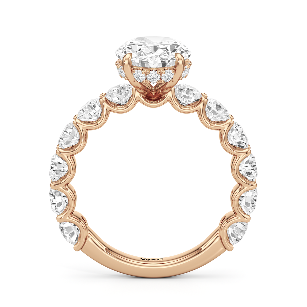 The Arc Grand Ring with Oval Cut Diamond in 14KT Rose Gold view 4

