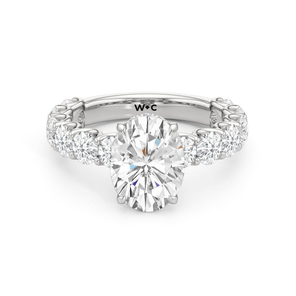 The Arc Grand Ring with Oval Cut Diamond in 14KT Platinum view 1
