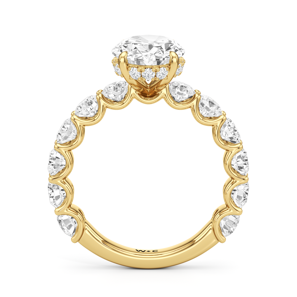The Arc Grand Ring with Oval Cut Diamond in 14KT Yellow Gold view 4
