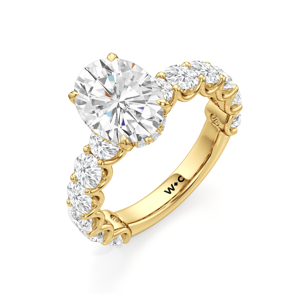 The Arc Grand Ring with Oval Cut Diamond in 14KT Yellow Gold view 5
