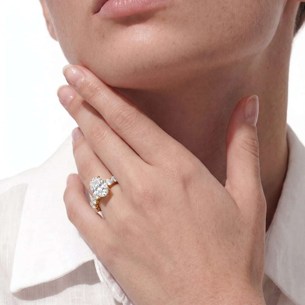 The Arc Grand Ring with Round Cut Diamond in 14KT Rose Gold view 3
