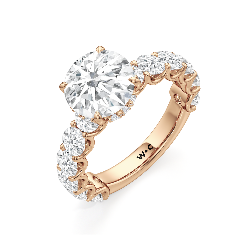 The Arc Grand Ring with Round Cut Diamond in 14KT Rose Gold view 5
