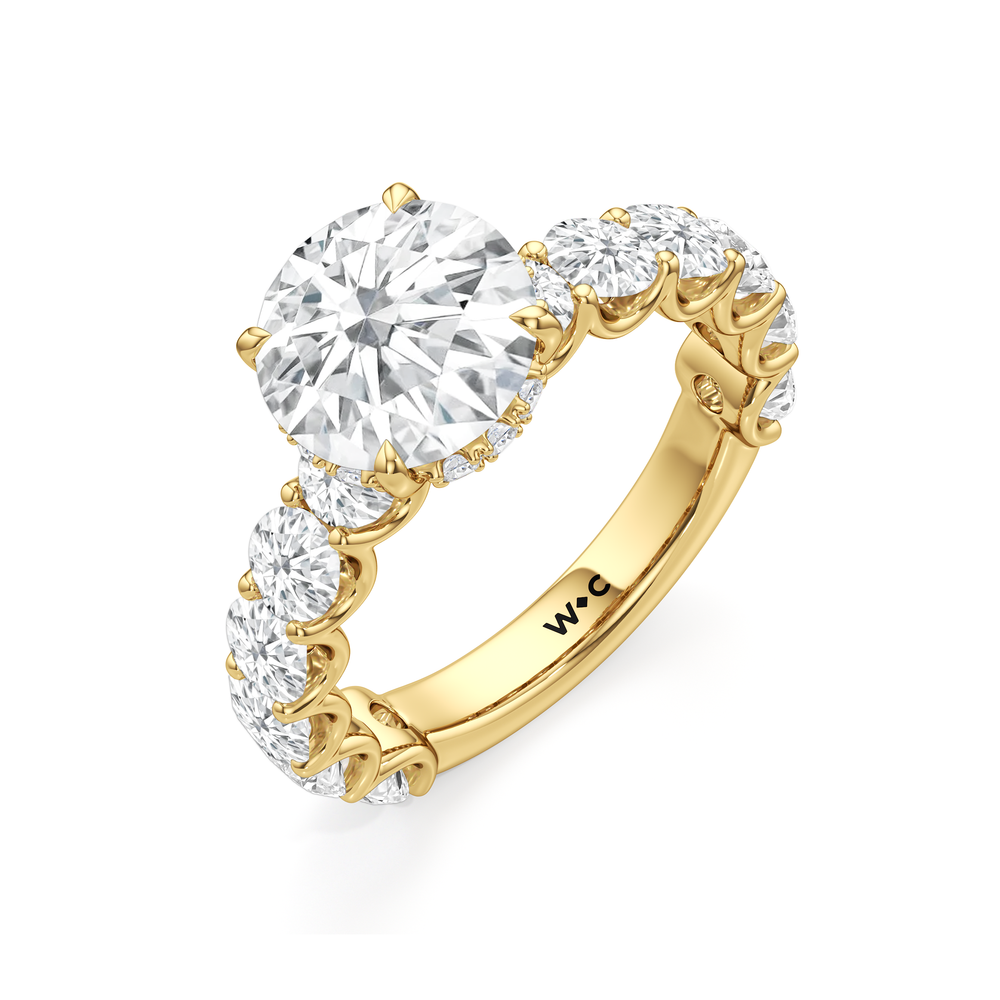 The Arc Grand Ring with Round Cut Diamond in 14KT Yellow Gold view 5
