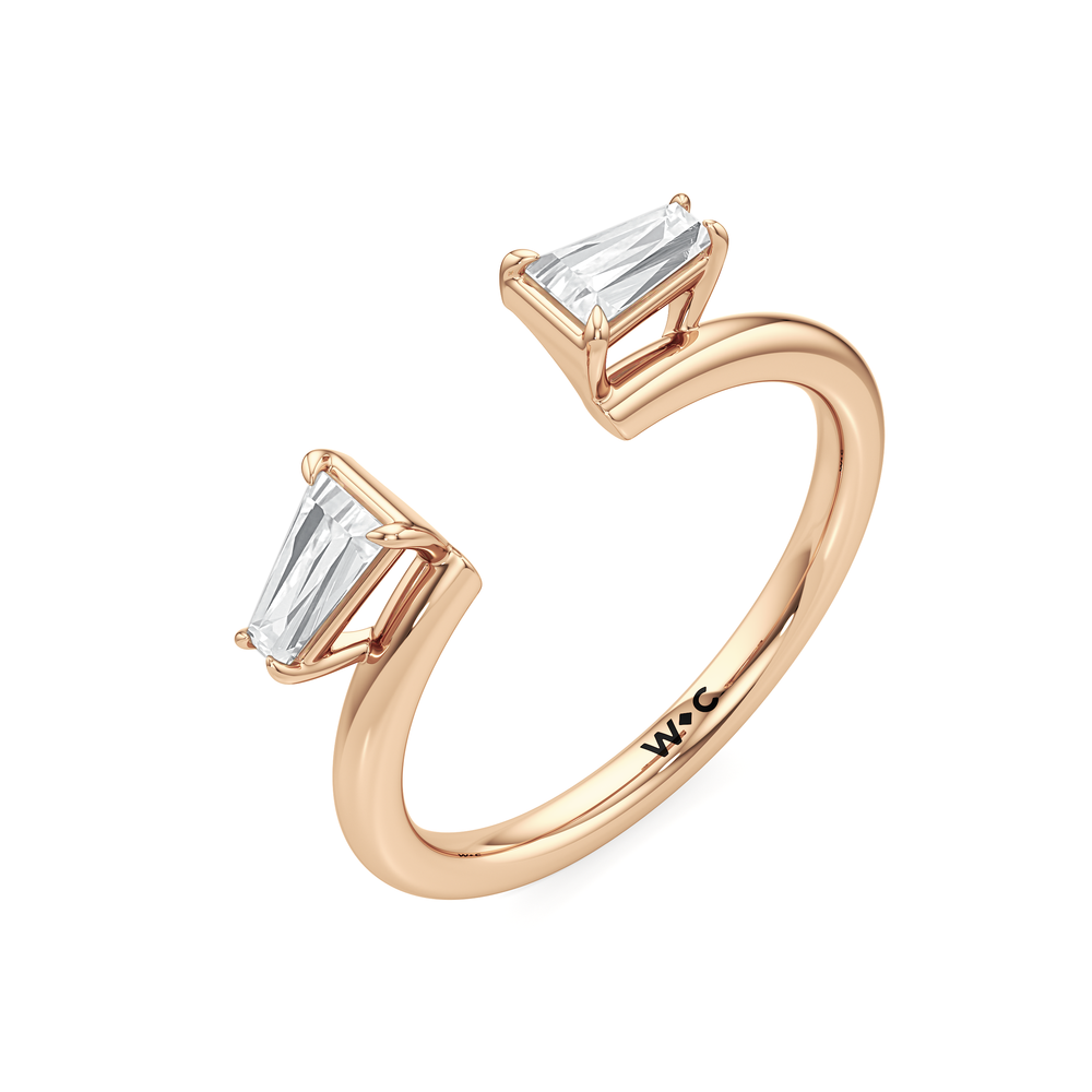 Tapered Baguette Enhancer Band with 18KT Rose Gold Cut Diamond in 14KT Rose Gold view 4

