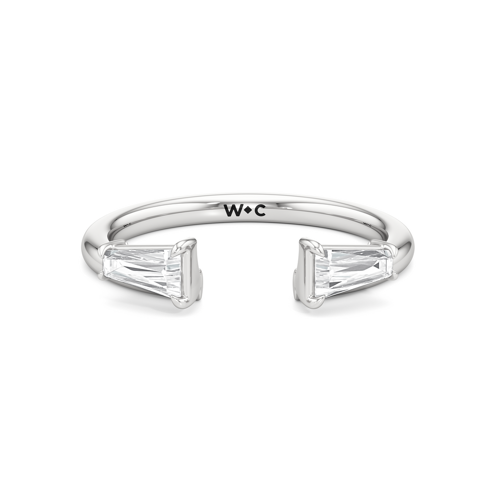 Tapered Baguette Enhancer Band with Platinum Cut Diamond in 14KT Platinum view 1
