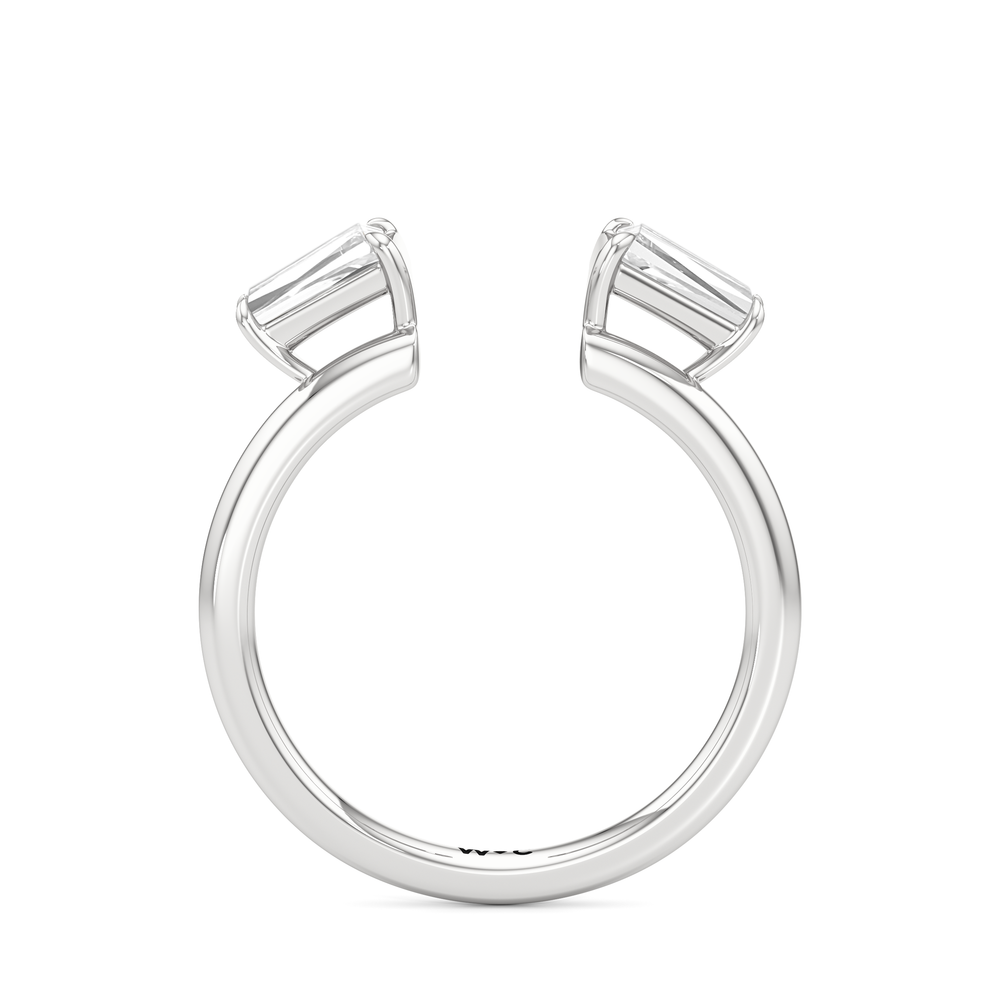 Tapered Baguette Enhancer Band with Platinum Cut Diamond in 14KT Platinum view 3
