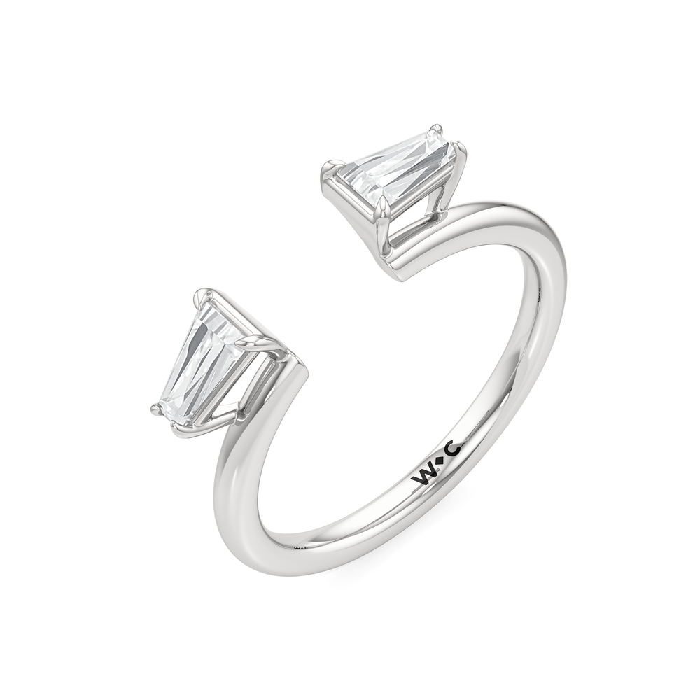 Tapered Baguette Enhancer Band with Platinum Cut Diamond in 14KT Platinum view 4
