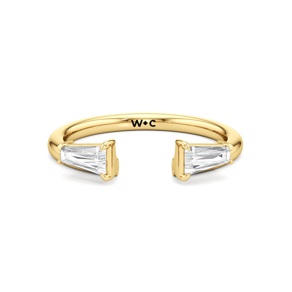 Tapered Baguette Enhancer Band with 18KT Yellow Gold Cut Diamond in 14KT Yellow Gold view 1
